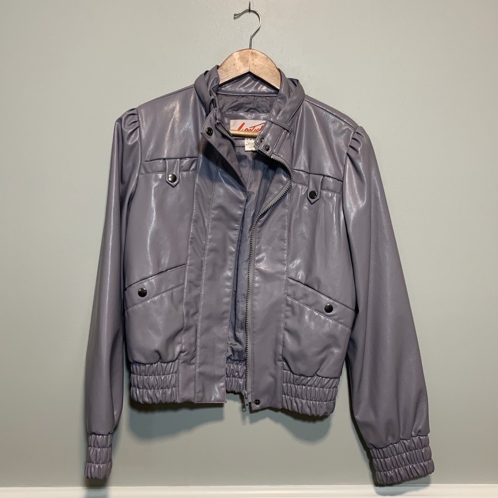 Lipstick - faux leather bomber jacket